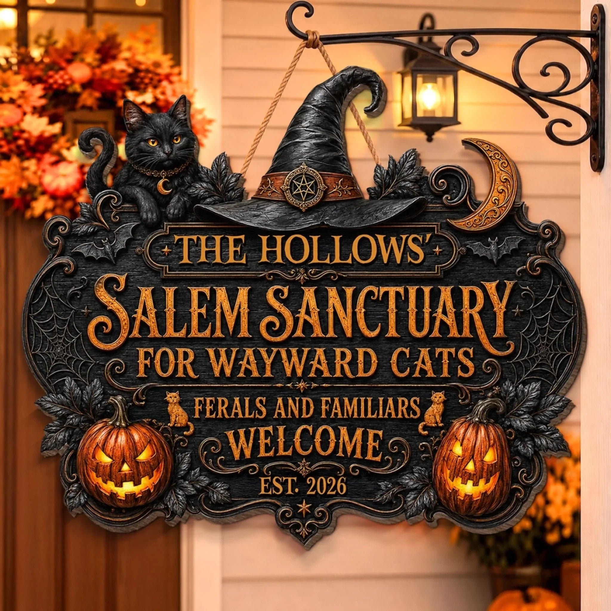 Custom Wood Sign -  Personalized Halloween Decor Birthday Gifts For Mom, Dad, Brother, Sister, Kids - Spooky Memories Together