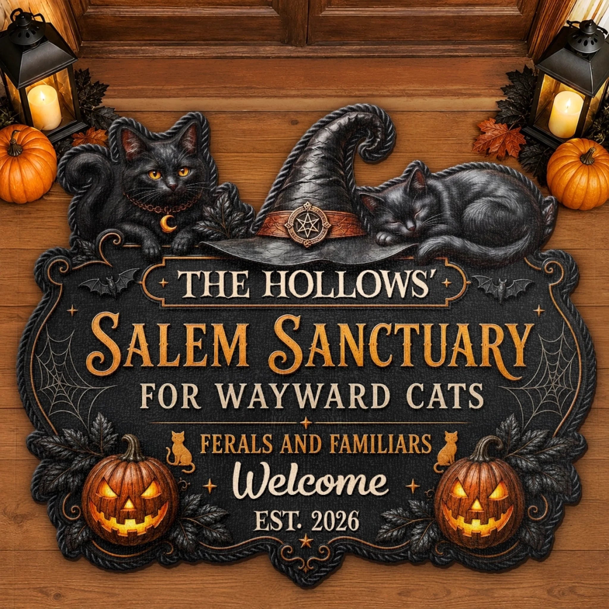 Custom Shaped Doormat - Personalized Halloween Decor Birthday Gifts For Mom, Dad, Brother, Sister, Kids - Spooky Season Together