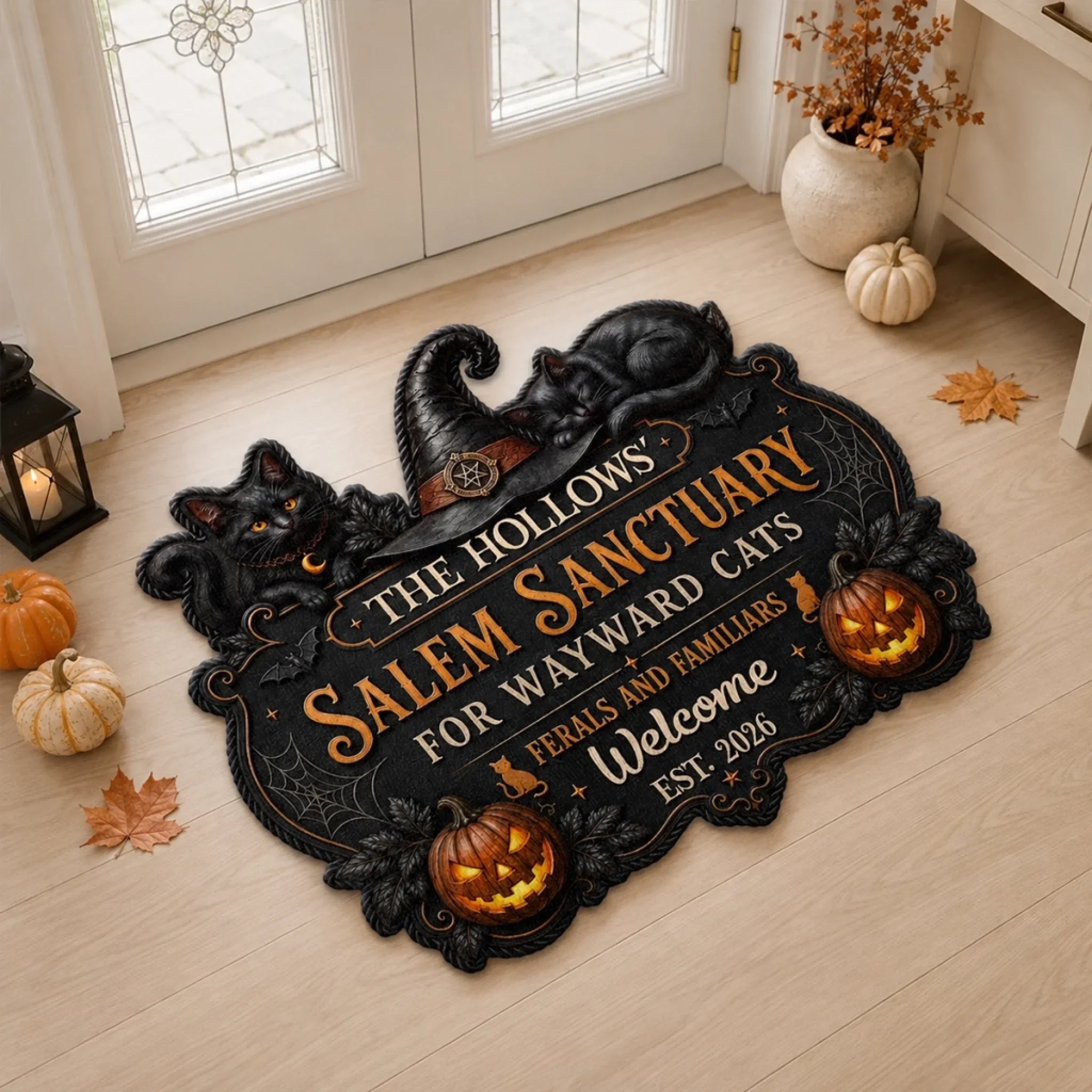 Custom Shaped Doormat - Personalized Halloween Decor Birthday Gifts For Mom, Dad, Brother, Sister, Kids - Spooky Season Together