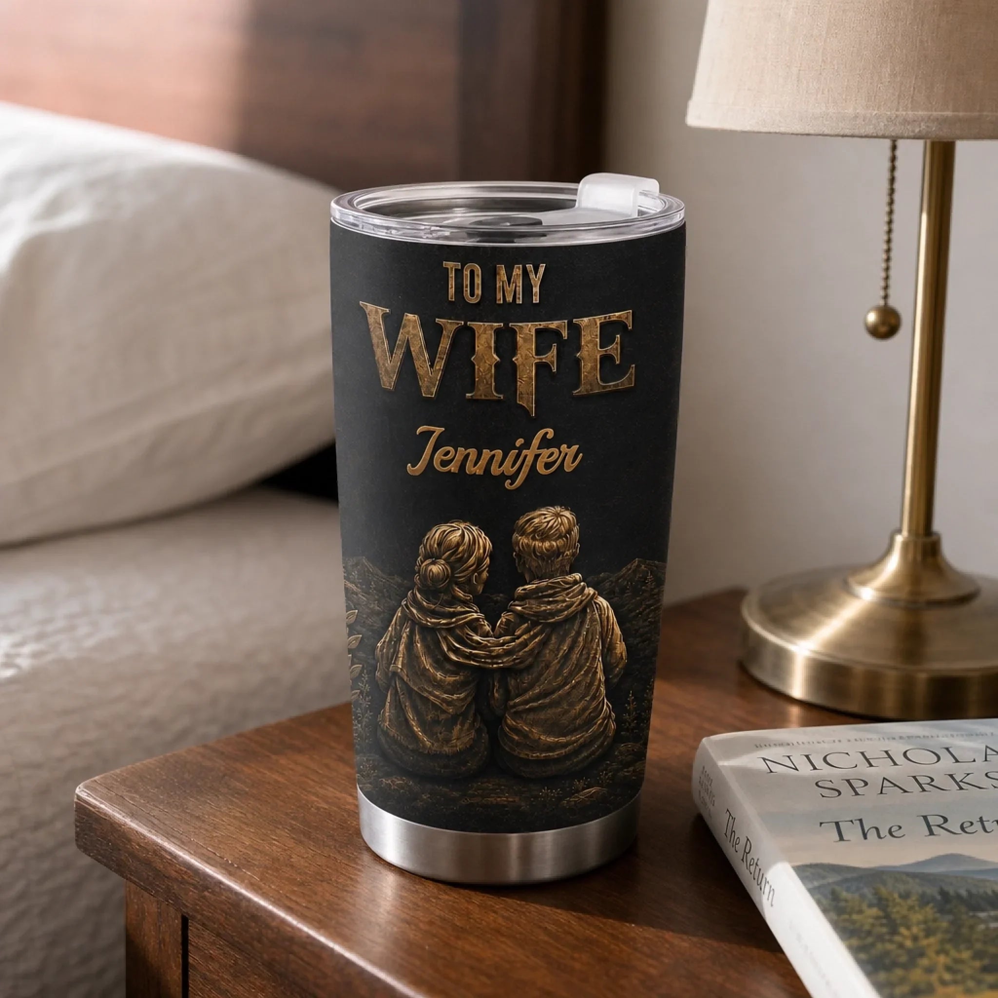 Custom Tumbler - Personalized Anniversary Wedding Gifts For Husband And Wife, Him And Her - My queen, Forever And Always