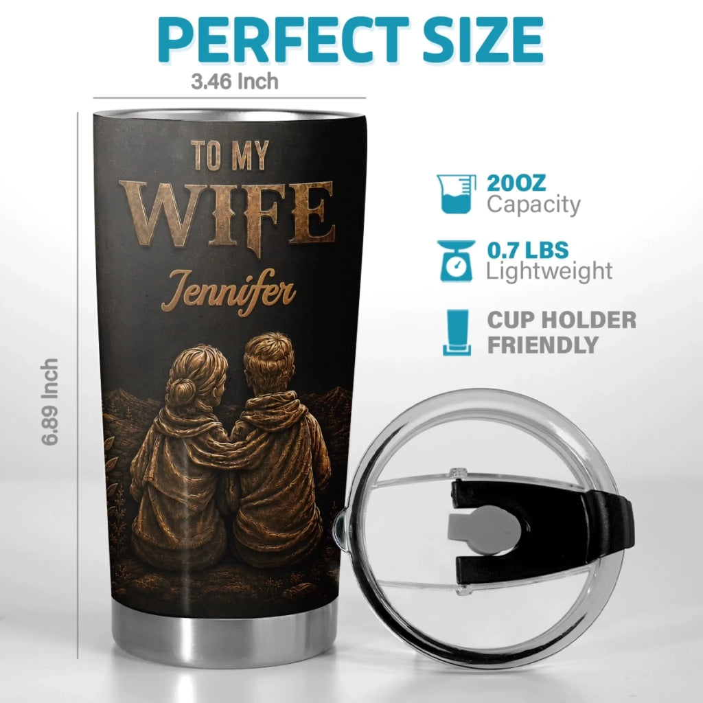 Custom Tumbler - Personalized Anniversary Wedding Gifts For Husband And Wife, Him And Her - My queen, Forever And Always