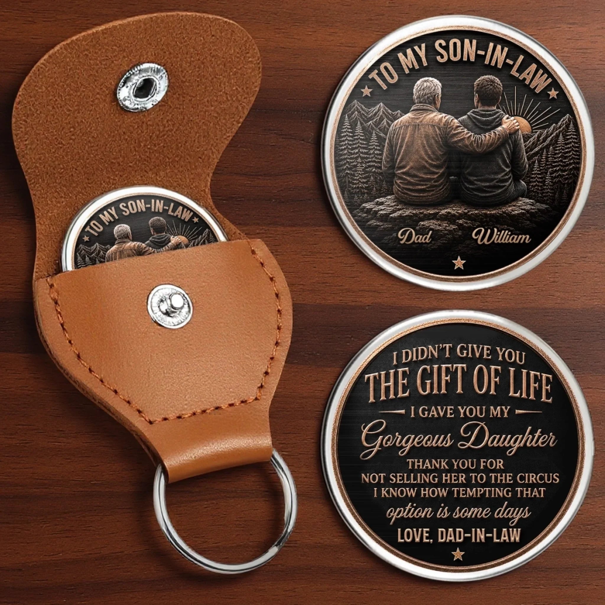 Custom Pocket Hug - Personalized Birthday Gifts For Son-In-Law - Side By Side On Life Journey