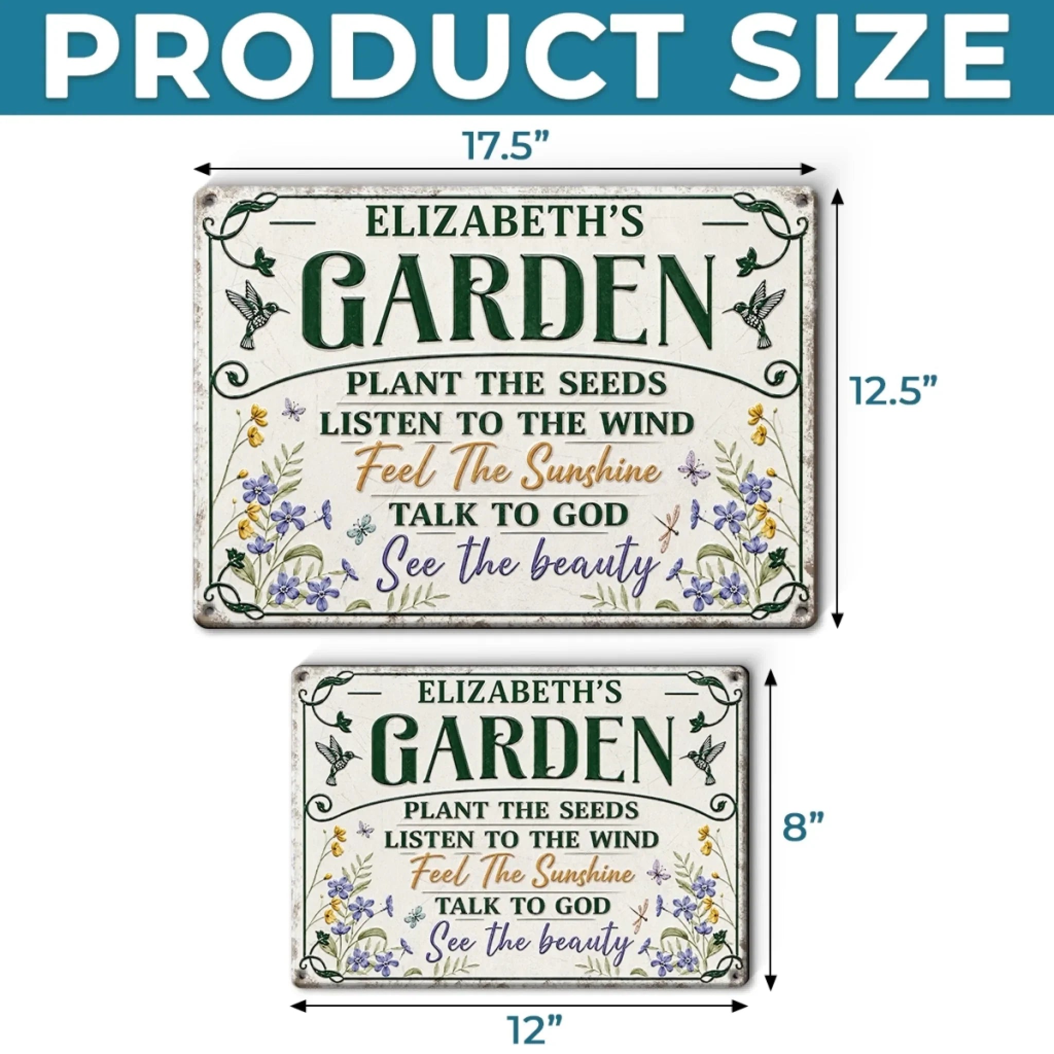 Custom Home Decor Metal Sign - Personalized  Birthday Garden Gifts For Gardeners - Planting Smiles, Growing Happiness