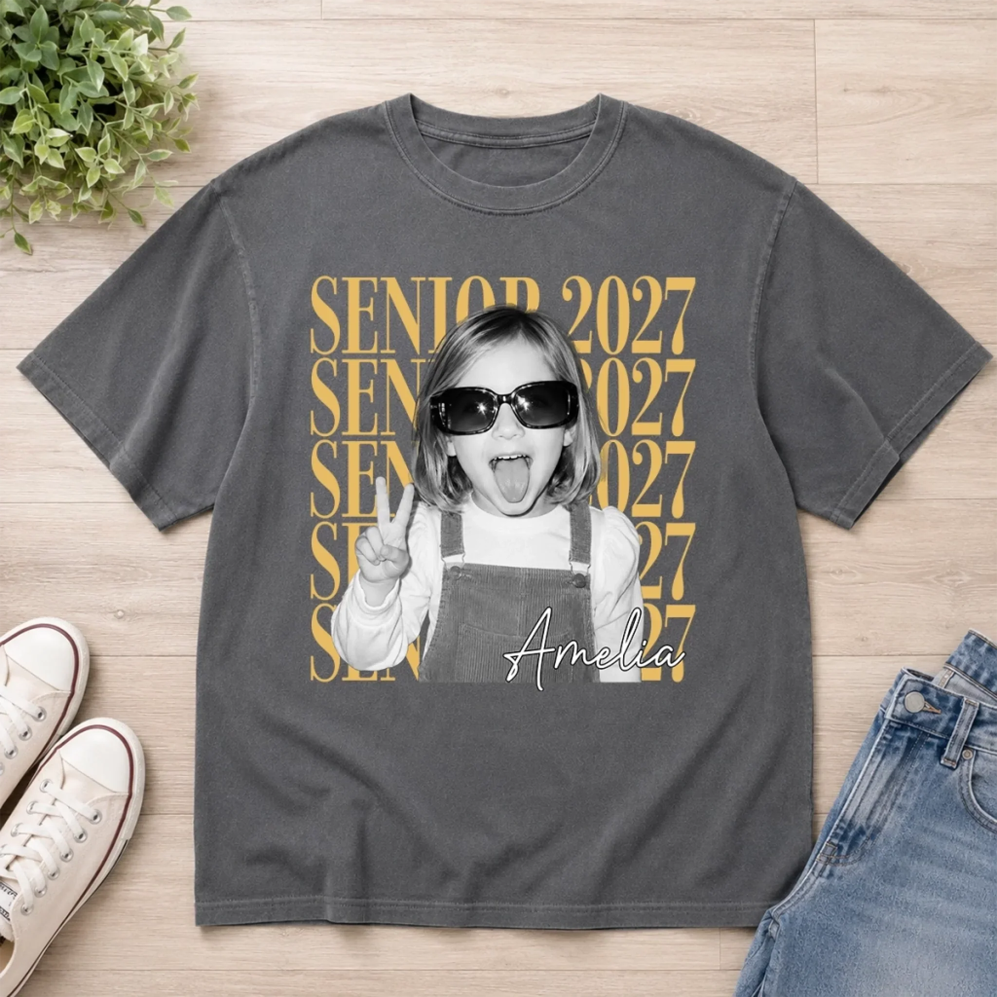 Custom Photo Comfort T-Shirt - Personalized Graduation Gifts For Him, Her - Caps Off To Success