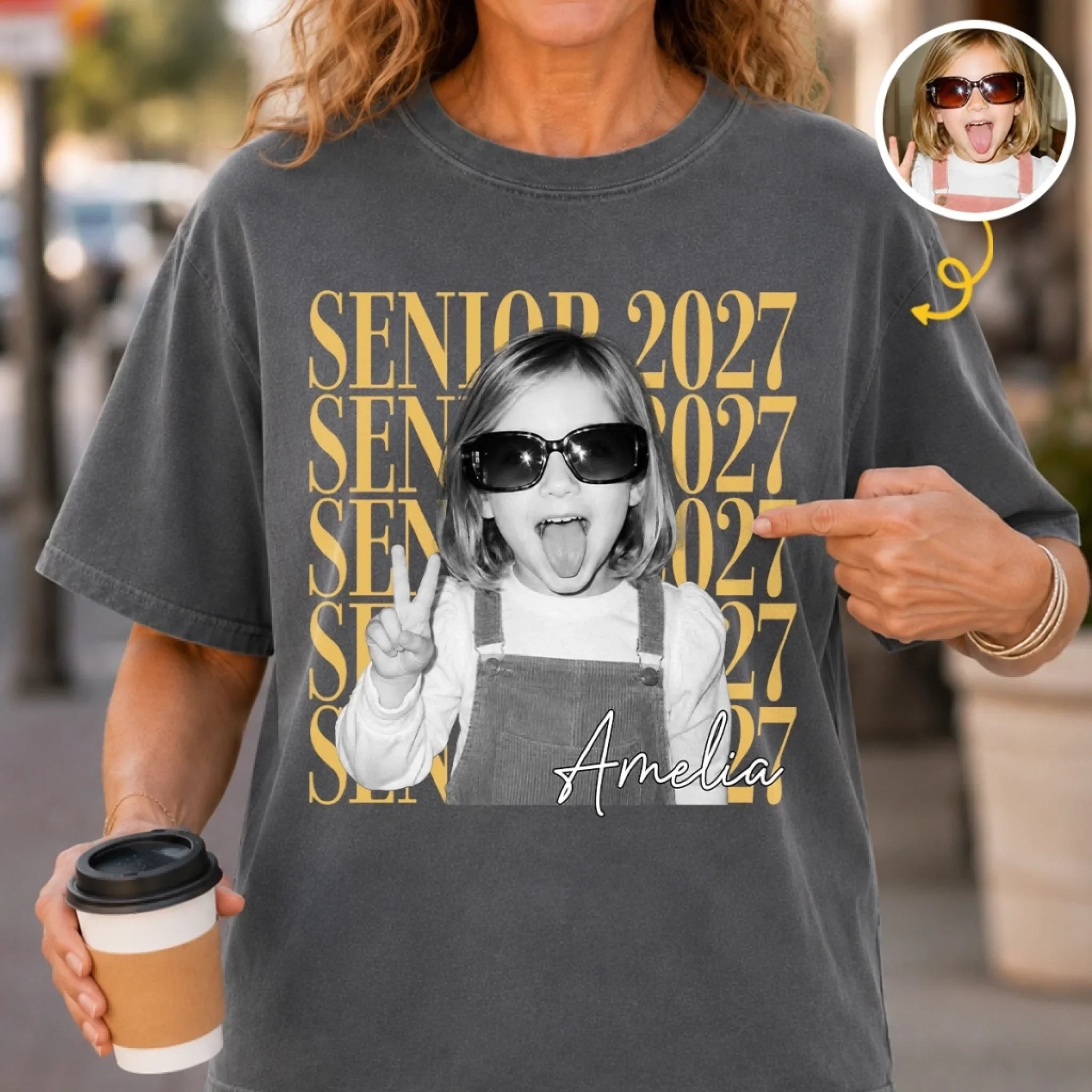 Custom Photo Comfort T-Shirt - Personalized Graduation Gifts For Him, Her - Caps Off To Success